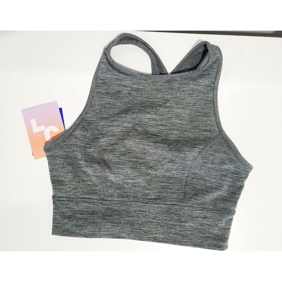 Women's Cozy Spacedye Longline Sports Bra - JoyLab Charcoal Gray Size XS - Picture 3 of 4
